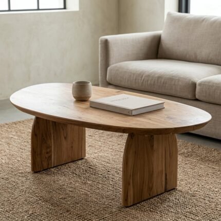 PRITI Wooden Coffee Table (Brown Wood)