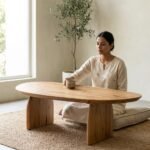 PRITI Wooden Coffee Table (Brown Wood) - Image 2