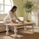 Sustainable Wooden Turned Leg Coffee Table (Solid Wood)