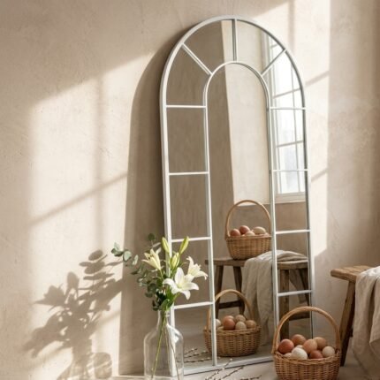 PRITI White Window Arch Mirror (2 Sizes)
