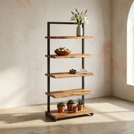 PRITI Bookcase (Solid Mago Wood )