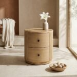 Modern Natural Nightstand (Solid Wood) - PRITI - Image 3