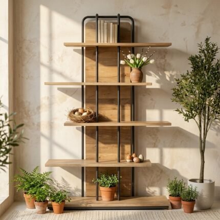 PRITI Industrial Bookshelf (Solid Wood )