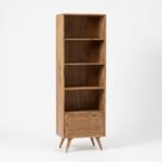 PRITI Rattan Bookcase/Shelves (Solid Wood & cane )