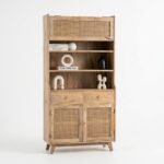 PRITI Rattan Display Cabinet (Solid Wood with Cane )