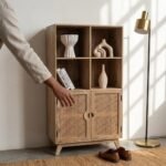 PRITI Rattan Door Display Cabinet (Solid Wood) - Image 3