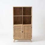 PRITI Rattan Door Display Cabinet (Solid Wood)
