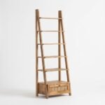 PRITI Wooden Bookcase with Rattan Drawer (Solid Wood ) - Image 4
