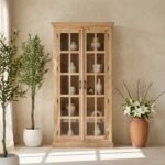 PRITI Wooden Display Shelf mango wood with mirror