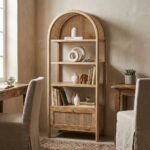 PRITI Wooden Display Shelf with cane