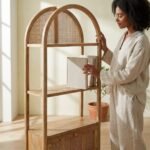 PRITI Wooden Display Shelf with cane - Image 2