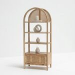 PRITI Wooden Display Shelf with cane