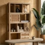 PRITI Wooden Rattan Bookcase (Solid Wood & cane ) - Image 5