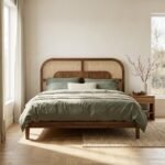 PRITI Cane Queen Bed (Solid Wood with cane )
