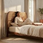 PRITI Cane Queen Bed (Solid Wood with cane ) - Image 2