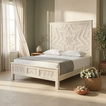 PRITI Solid Mango Wood Platform Bed