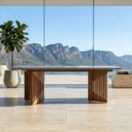 PRITI Dining Table with Stone Top (Solid Wood ) - Image 3
