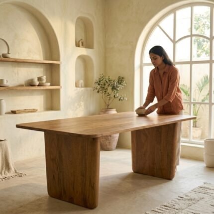PRITI 200cm Dining Table (Solid Wood )
