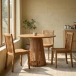 PRITI 46” Solid Wooden Pedestal Dining Table (Solid Wood )