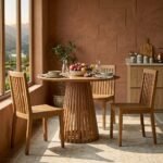 PRITI 46'' Solid Wooden Pedestal Dining Table (Solid Wood ) - Image 2