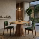 PRITI 46'' Solid Wooden Pedestal Dining Table (Solid Wood ) - Image 3