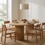 PRITI Modern Natural Oval Dining Table (Solid Wood ) - Image 2