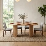 PRITI Modern Natural Oval Dining Table (Solid Wood ) - Image 3