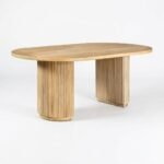 PRITI Modern Natural Oval Dining Table (Solid Wood )