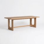 PRITI Neutral Wood 200cm Dining Table, Seats 4-6 (Solid Wood )