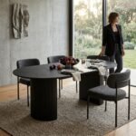 PRITI Oval Dining Table, Black Wood - Image 2