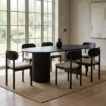 PRITI Oval Dining Table, Black Wood - Image 3
