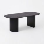 PRITI Oval Dining Table, Black Wood - Image 6