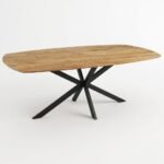 PRITI Oval Wood Dining Table 160x90 cm (Solid Wood )