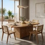 PRITI Rectangular Dining Table (Solid Wood with cane ) - Image 3