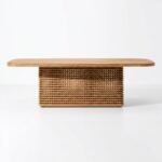 PRITI Rectangular Dining Table (Solid Wood with cane )