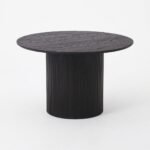 PRITI Round Dining Table, Black Wood