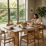 PRITI Wood 200cm Dining Table, Seats 4-6 (Solid Wood ) - Image 2