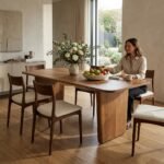 PRITI Wooden 175cm Dining Table, Seats 4-6 (Solid Wood)
