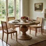 PRITI Wooden Dining Table with Hourglass Leg (2 Sizes) - Image 2