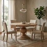 PRITI Wooden Dining Table with Hourglass Leg (2 Sizes) - Image 3