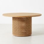 PRITI Round Dining Table (Solid Wood with cane )