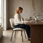 PRITI Dining Chair with Black Metal Legs - Image 3