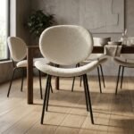 PRITI Dining Chair with Black Metal Legs