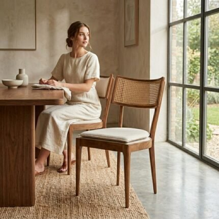 PRITI Fabric Upholstered Dining Chair (Set of 4)