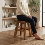 PRITI Low Recycled Wooden Stool - Image 2