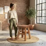PRITI Low Recycled Wooden Stool