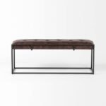 PRITI Genuine Leather Upholstered Bench (ion Legs )