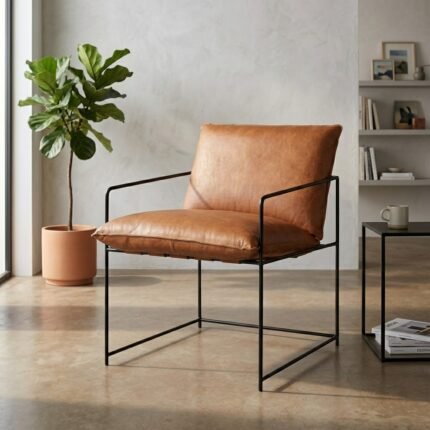 PRITI Leather Lounger – Aged Tan