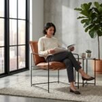 PRITI Leather Lounger – Aged Tan