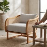 PRITI Lounge Chair (cane with Solid Wood )